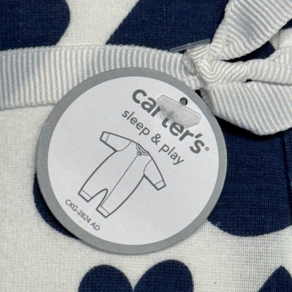 NWT Carter's Navy and Pink Heart One Piece - Picture 2 of 2